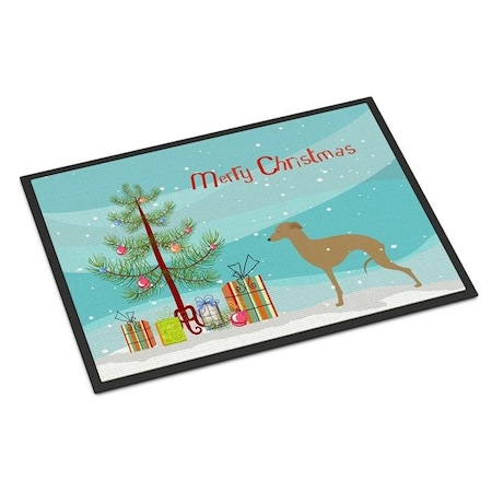 Carolines Treasures Carolines Treasures BB2932MAT Italian Greyhound Merry Christmas Tree Indoor or Outdoor Mat 18x27 BB2932MAT